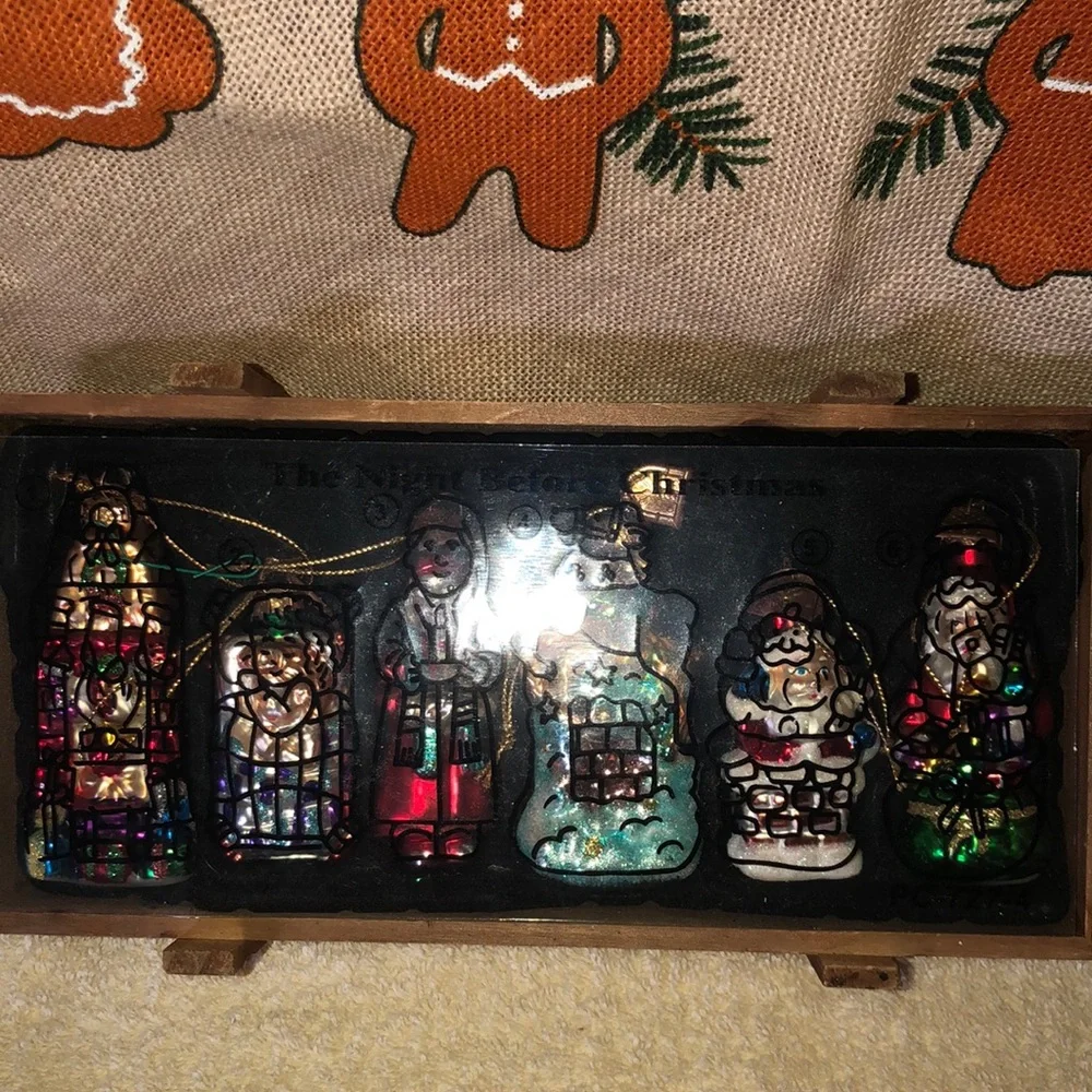 2004 Thomas Pacconi Classic The Night Before Christmas Set of 6 Glass Ornaments